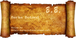 Berke Botond névjegykártya